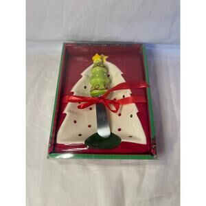 HOME for the Holidays Cheese spreader and dish Christmas Tree